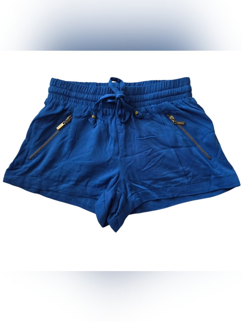 NWT Guess Victoria Blue Fadila Double Zip Shorts Women Sz XS